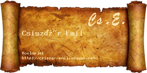 Csiszér Emil névjegykártya